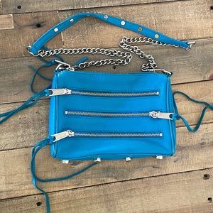 Used blue Rebecca Minkoff zipper purse